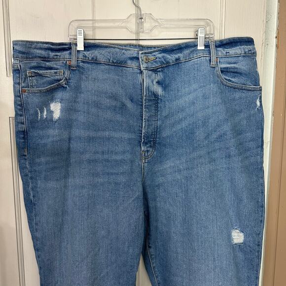 Old Navy Higher High-Rise Jeans Button Fly Distressed O.G. Straight Plus Size 26 - Picture 4 of 7